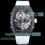 Richard Mille Super Thin watch - Replica RM27-05 Flying Tourbillon Rafael Nadal White Textile Strap